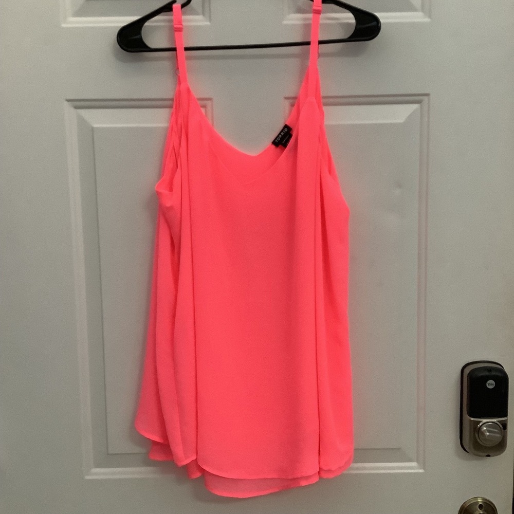 Torrid Women's 3‎ Sophie Chiffon Sheer Layer Swing Pink Cami Tank Top